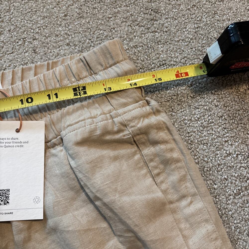 Quince 100% European Linen Wide Leg Pants Driftwood Drawstring Smocked Sz Small - Picture 7 of 10